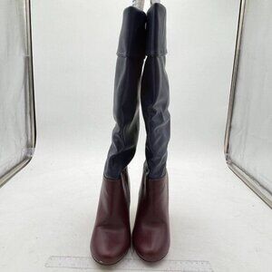 Classic Women's High Block Heeled Over Knee High Boots,Smooth Patent Leather